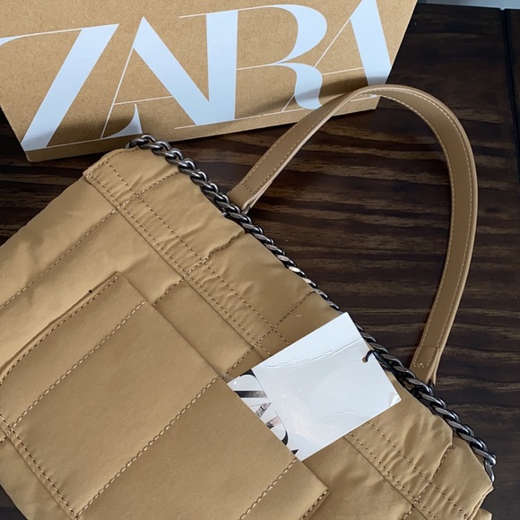 👛HP👛 𝗭𝗮𝗿𝗮 𝗡𝗪𝗧 • Quilted Cream Shoulder Bag Minimalist Flap Purse - Picture 7 of 16